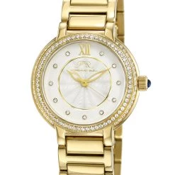 Top 10 ⌛ Porsamo Bleu Stella 👩 Women's Gold Tone Crystal ⌚ Watch with Guilloche-Sunray Dial 🥰