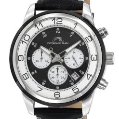 Deals 🔔 Porsamo Bleu Arthur Men's Chronograph Black and White ⌚ Watch 🤩
