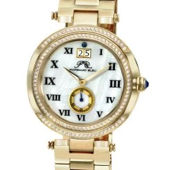 Promo 🛒 Porsamo Bleu South Sea Crystal 👩 Women's Gold Tone ⌚ Watch 🔥