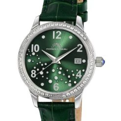 Best Sale 🥰 Porsamo Bleu Ruby 👩 Women's Green Crystal ⌚ Watch 🛒