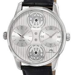 Flash Sale 💯 Porsamo Bleu Benedict Men's Two movement Silver and Black ⌚ Watch 💯