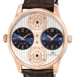 Discount 😉 Porsamo Bleu Benedict Men's Two movement Rose and Brown ⌚ Watch 👍
