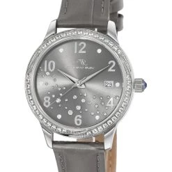 Cheapest 😍 Porsamo Bleu Ruby 👩 Women's Grey Crystal ⌚ Watch 🔥