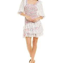 Flash Sale ⌛ women 70/21 Smocked Ruffle Mini 👗 Dress 😀