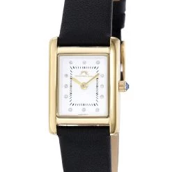 Flash Sale 🥰 Porsamo Bleu Karolina 👩 Women's Diamond ⌚ Watch with Black Leather Band 🎉