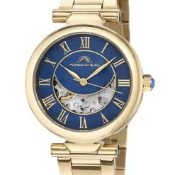 Best Pirce 🔥 Porsamo Bleu Colette 👩 Women's Automatic Goldtone and Blue Bracelet ⌚ Watch 🌟