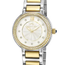 Cheap 👏 Porsamo Bleu Stella 👩 Women's Two Tone Crystal ⌚ Watch with Guilloche-Sunray Dial 👍