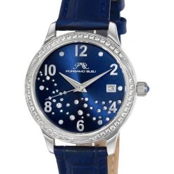 Outlet 🔔 Porsamo Bleu Ruby 👩 Women's Blue Crystal ⌚ Watch ❤️